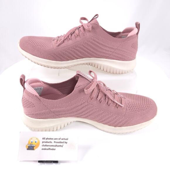 Skechers Ultra Flex Lace Up Athletic Walking Shoe Womens Size 8.5 149682 Mauve - Picture 4 of 9